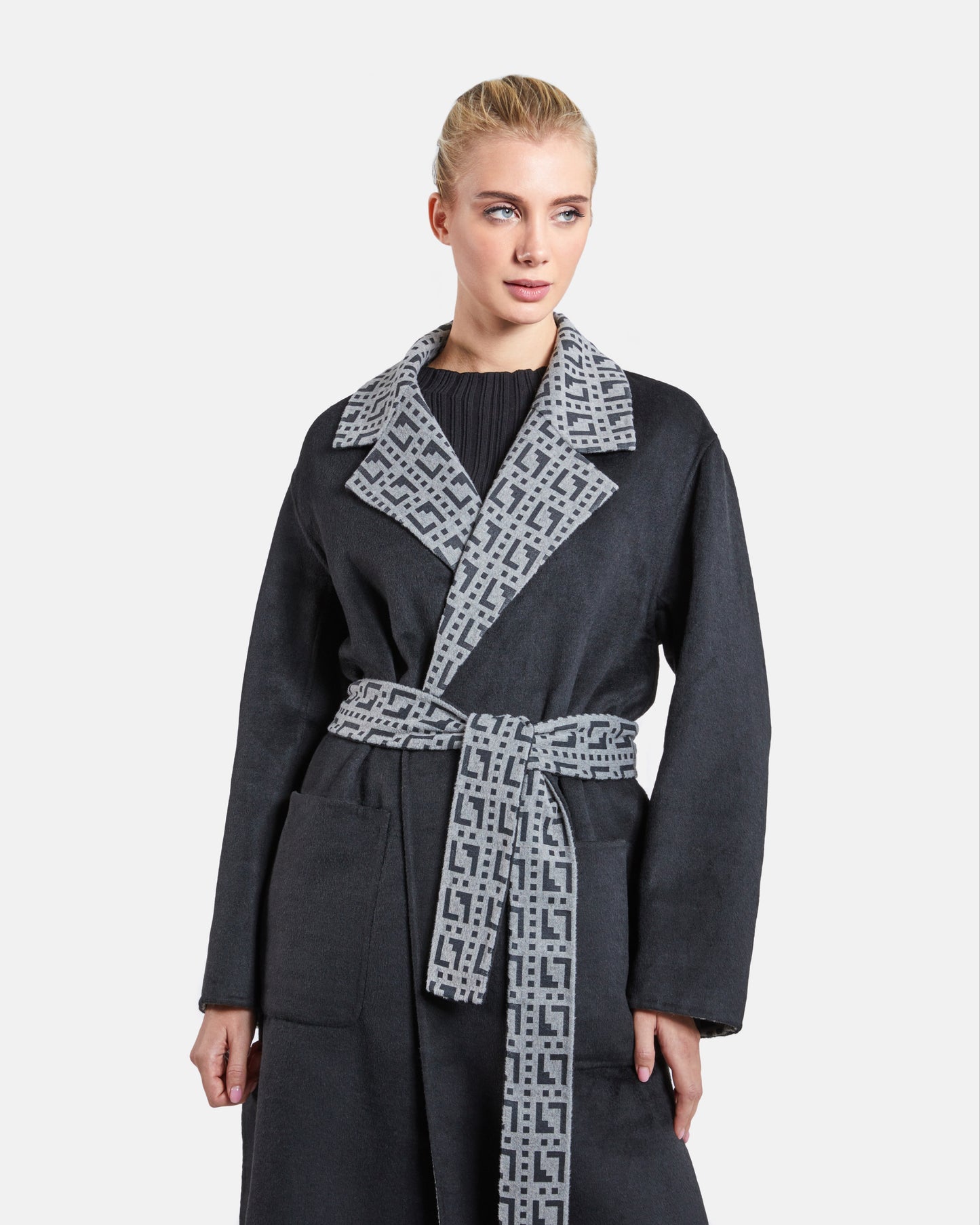 Monochrome Patterned Inner Over Coat