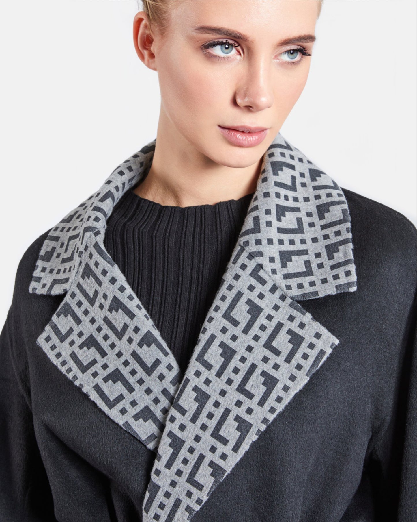 Monochrome Patterned Inner Over Coat