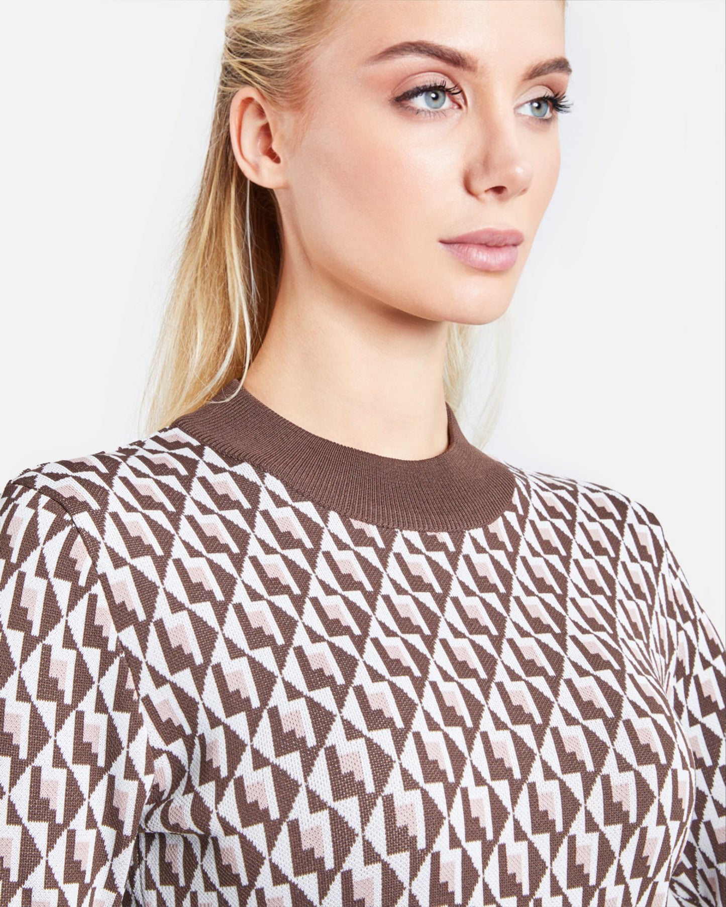 Geometric Patterned Knit Dress