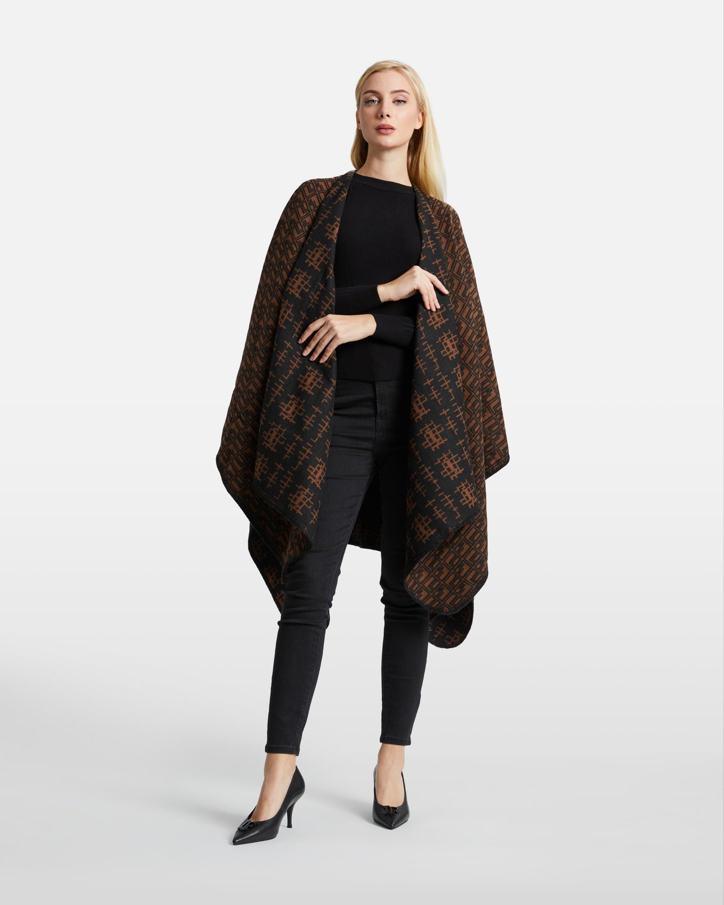 All-Over Patterned Poncho
