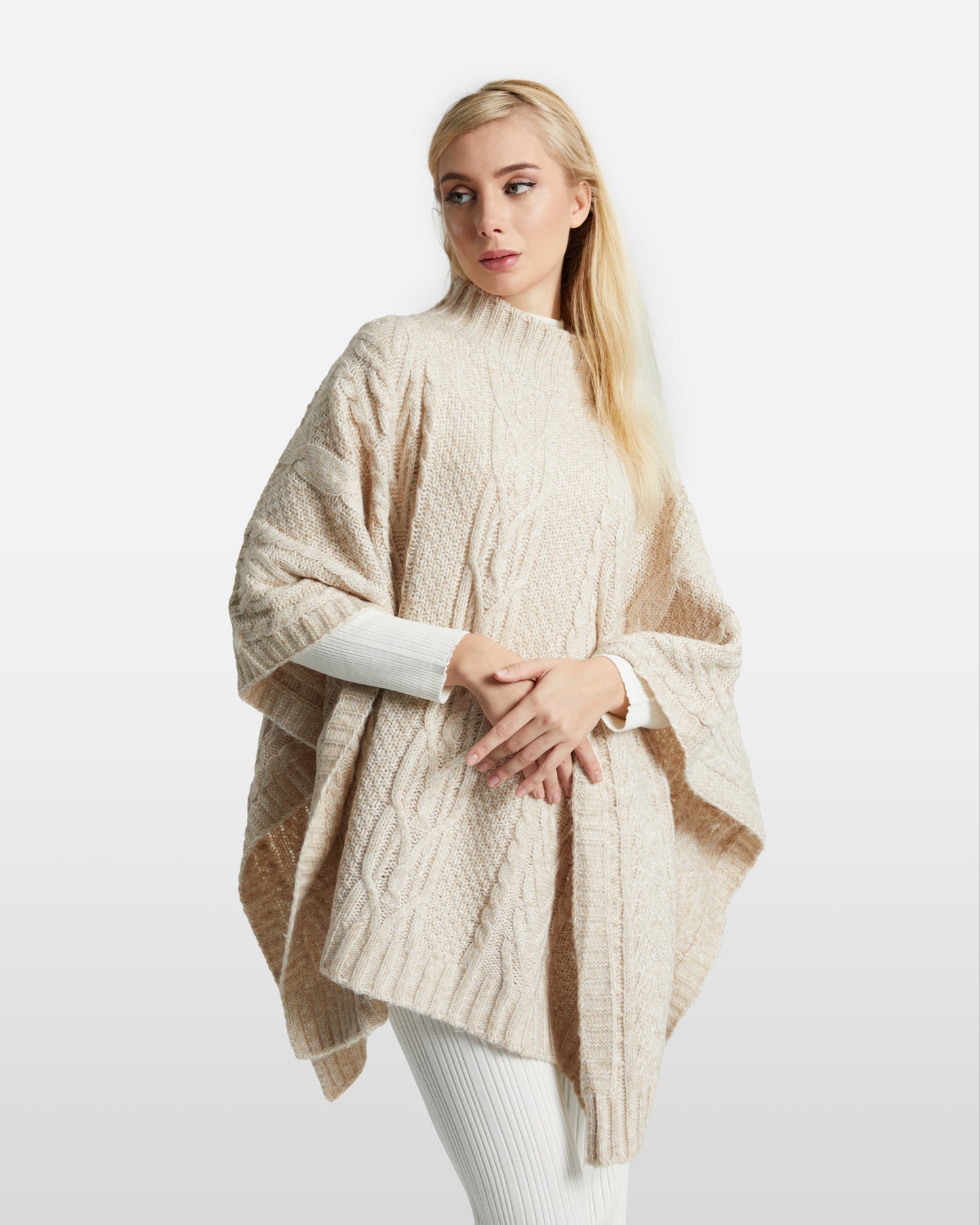 Cableknit Poncho