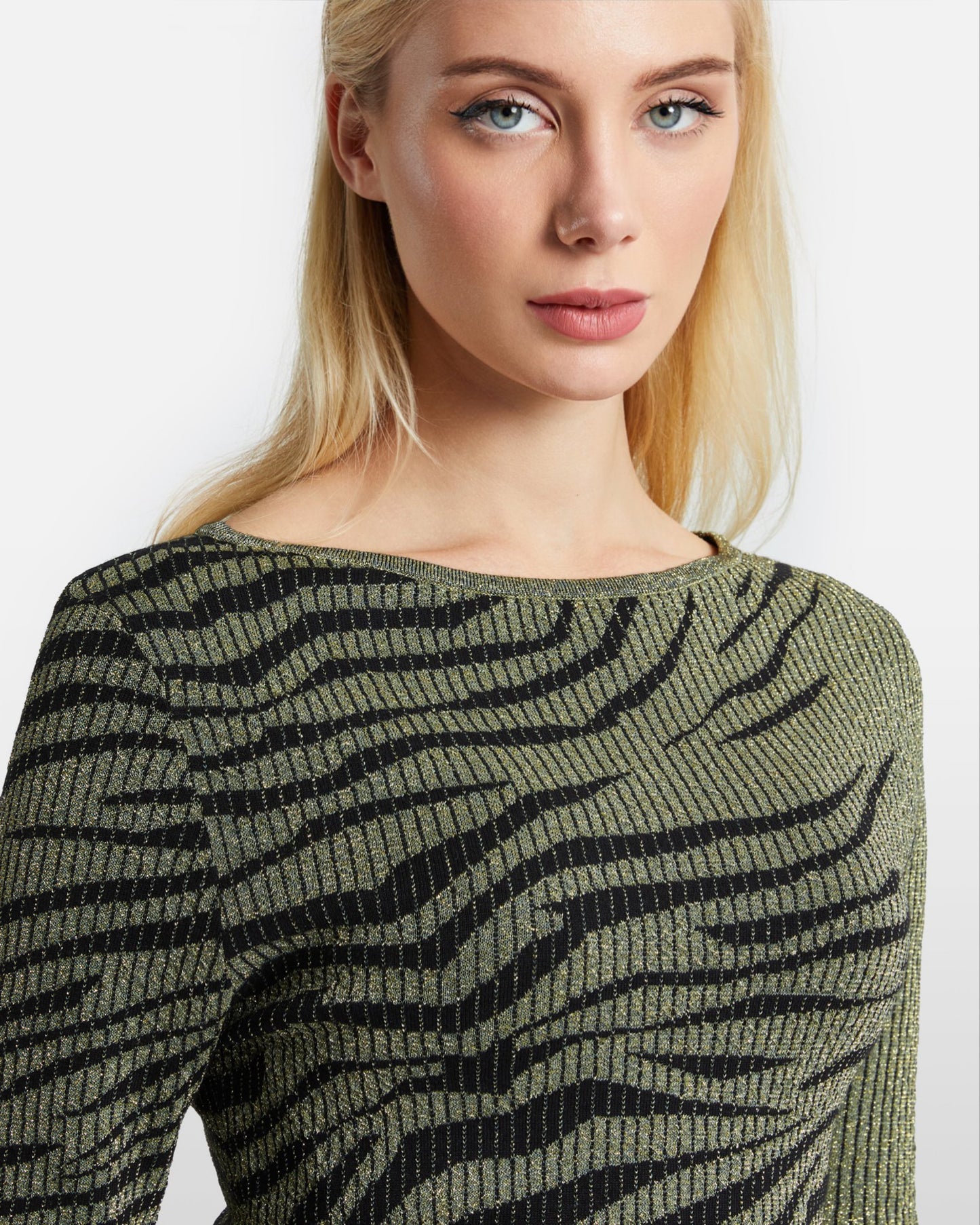 Zebra Metallic Detailed Mini Dress
