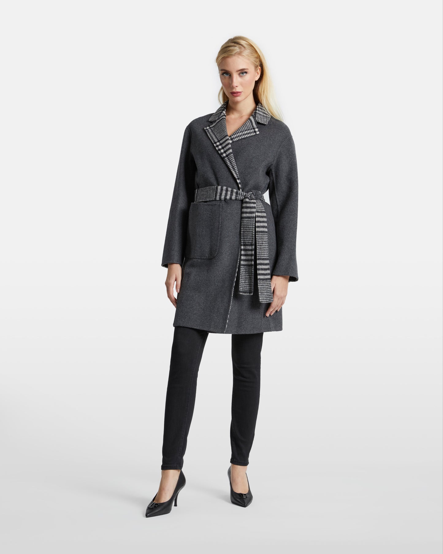 Reversible Plaid Overcoat