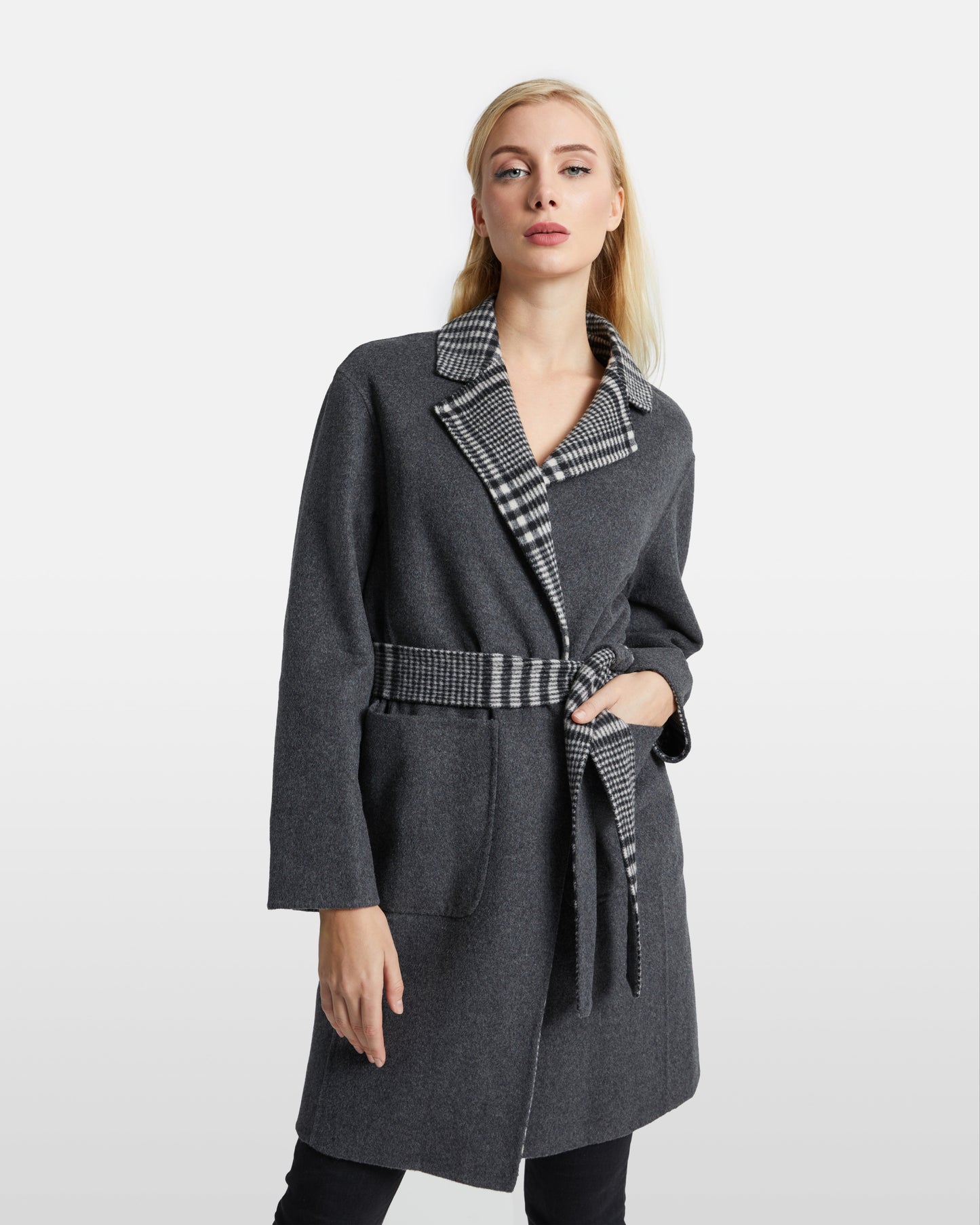 Reversible Plaid Overcoat