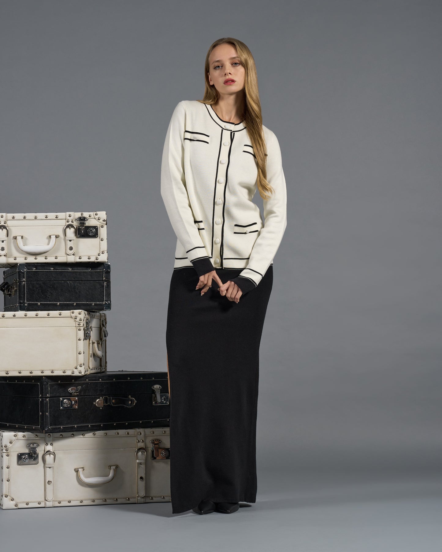 Contrasting Accents Cardigan