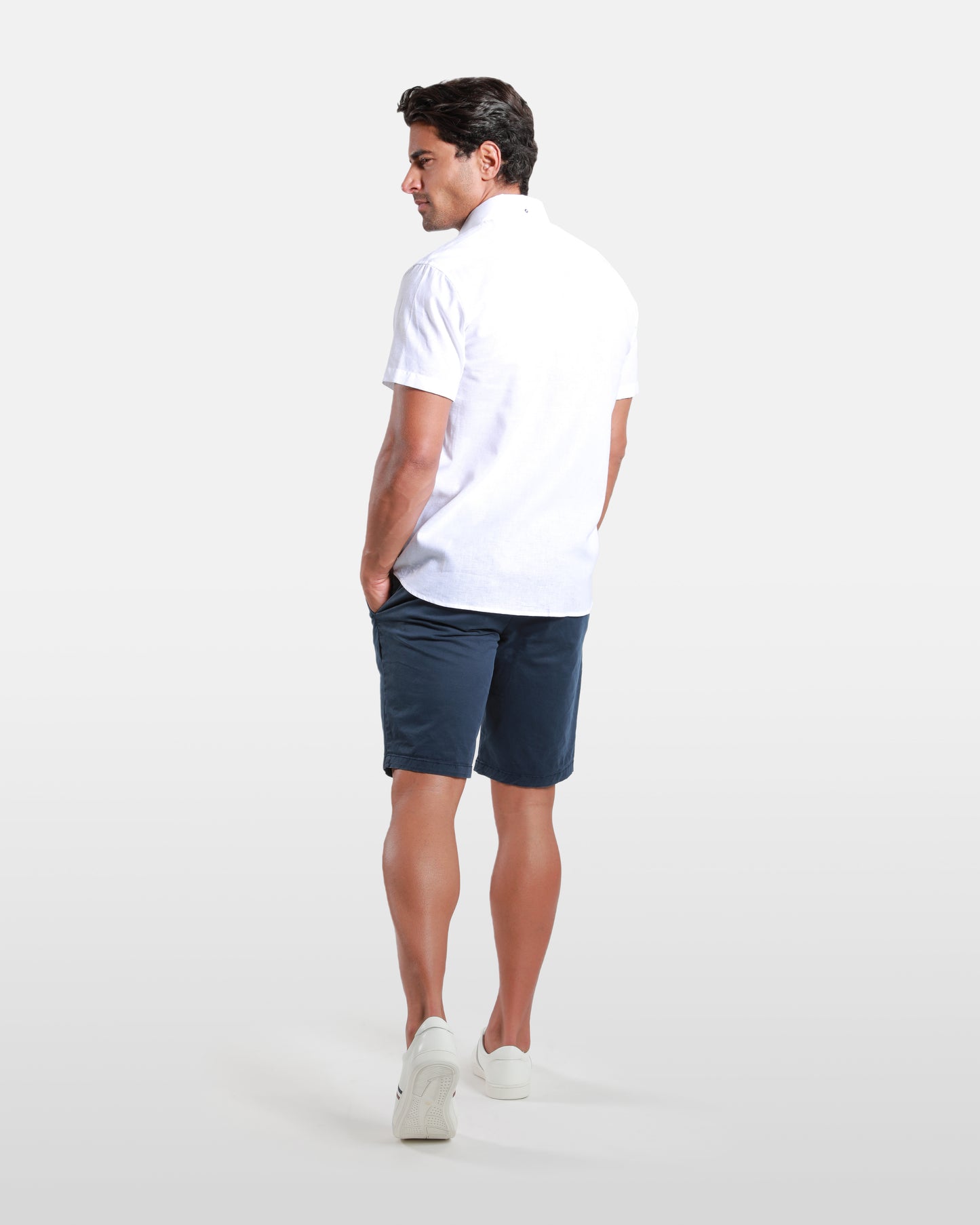 Classic Linen-Blend Short Sleeved Shirt