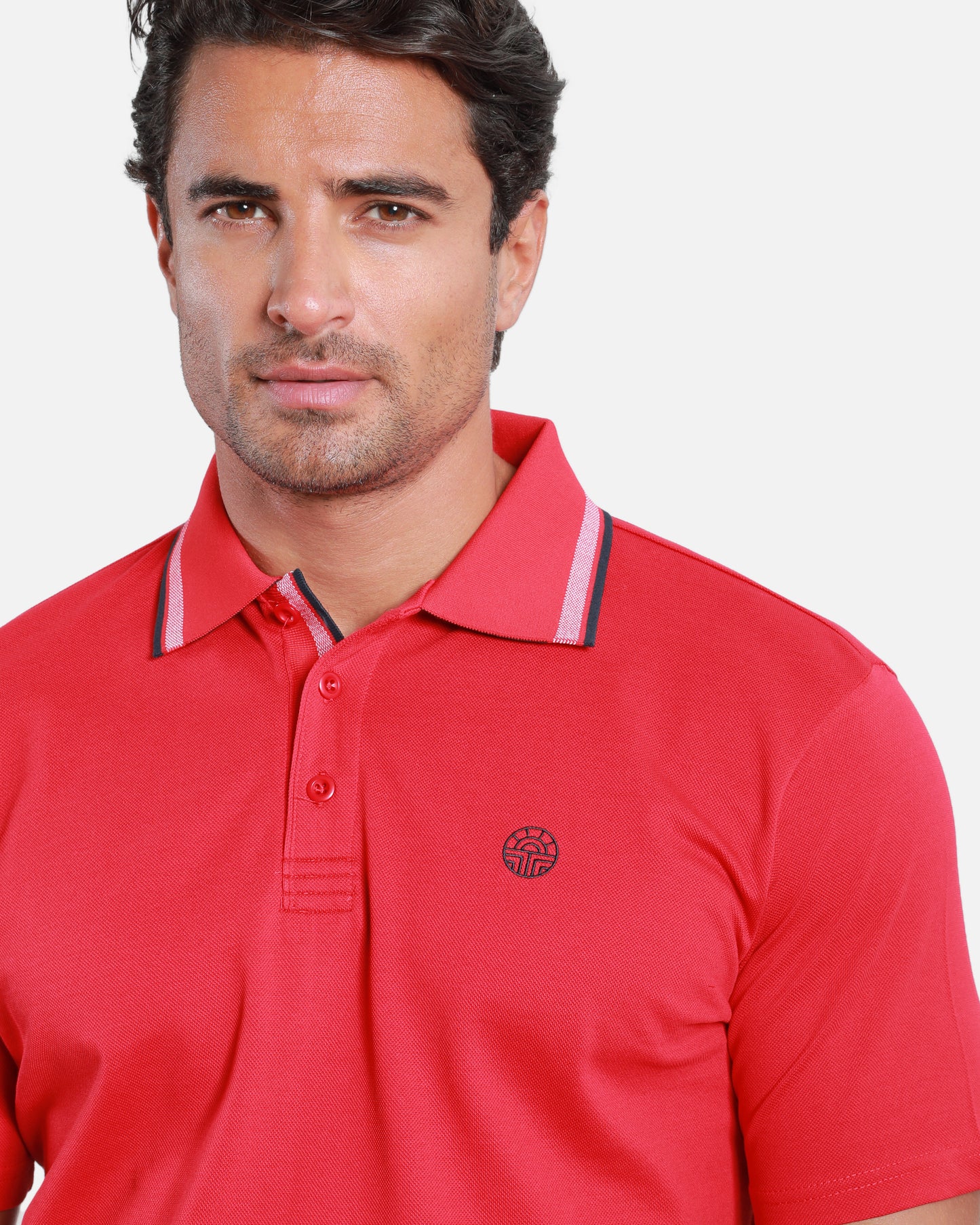 Contrast Collar Cotton Polo Shirt