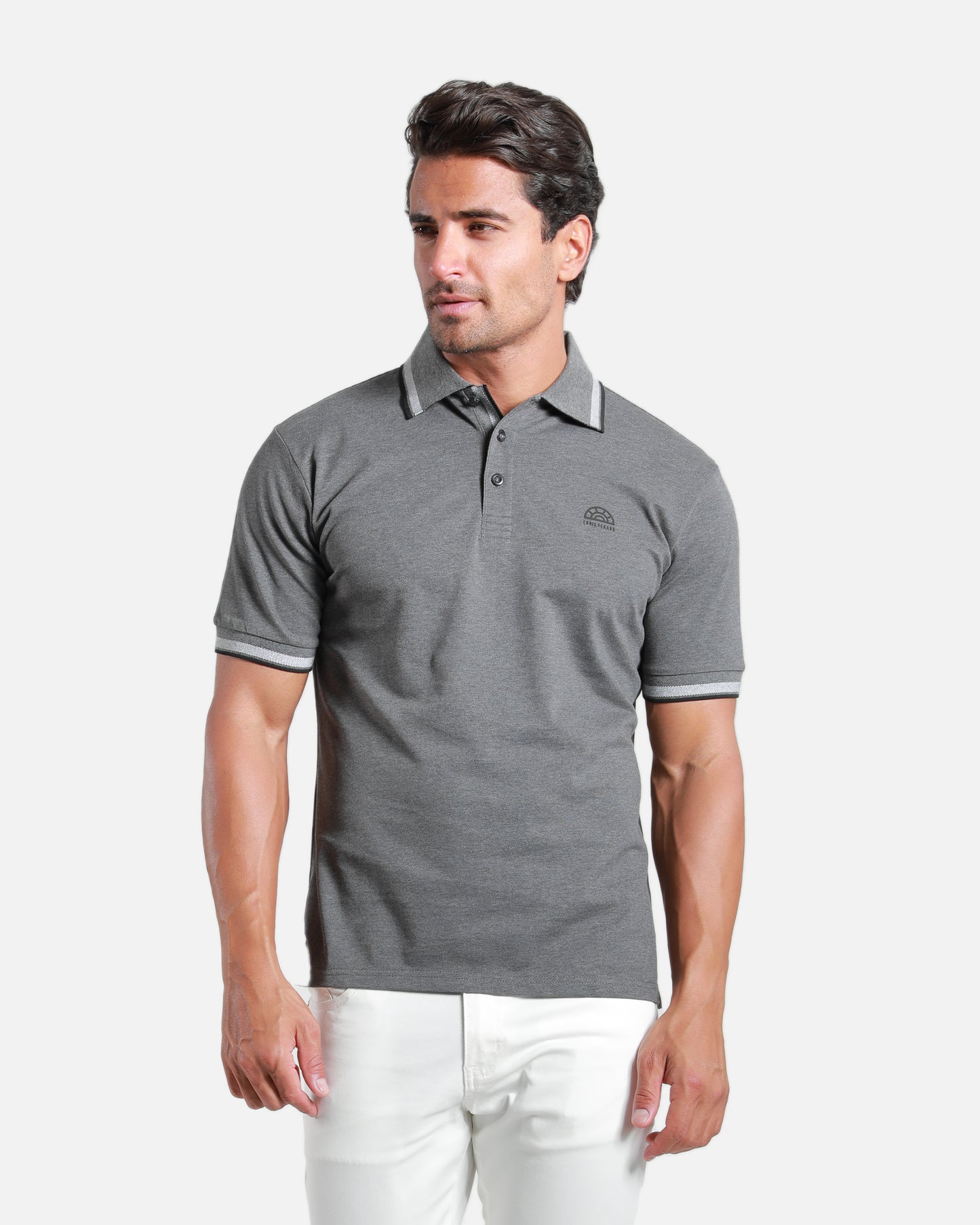 Contrast Striped Cotton Polo Shirt