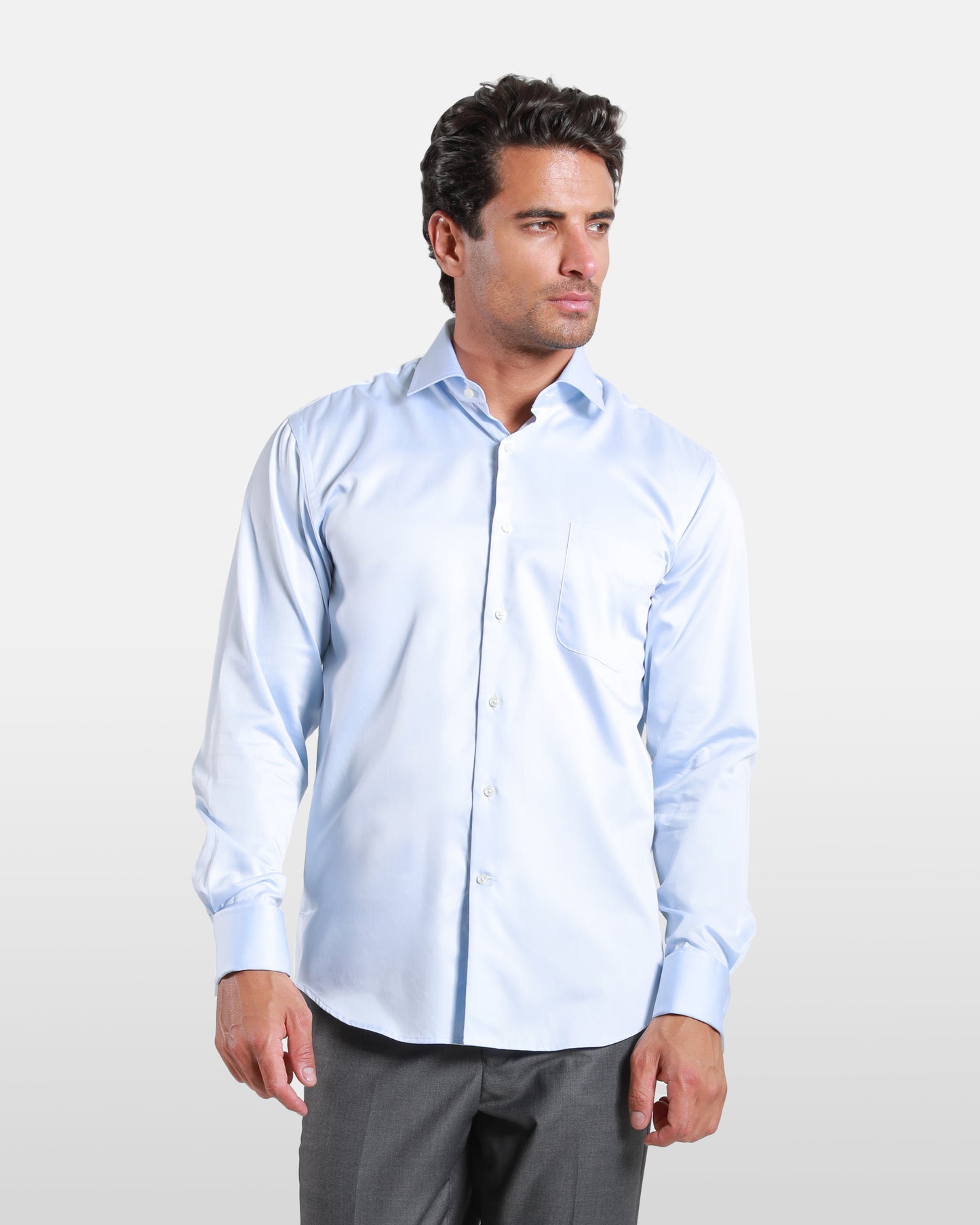 Plain Long Sleeve Cotton Shirt