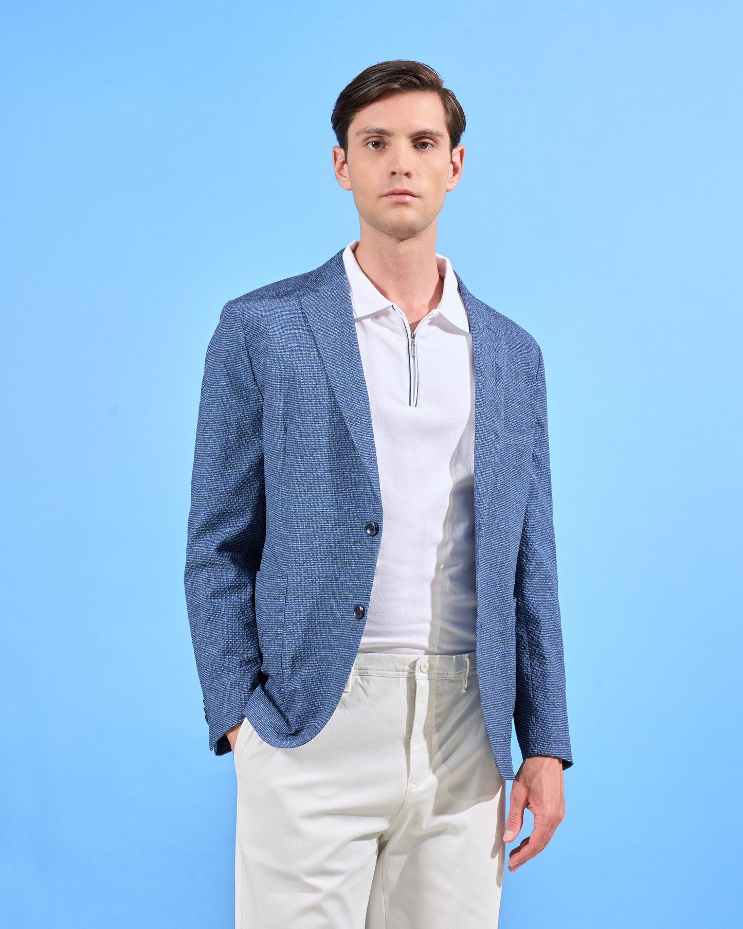 All-Over Print Seersucker Jacket