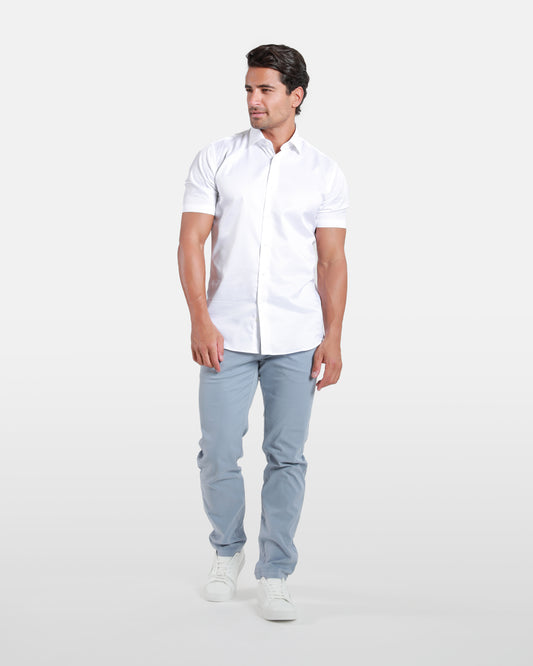 Plain Short Sleeve Cotton Shirt
