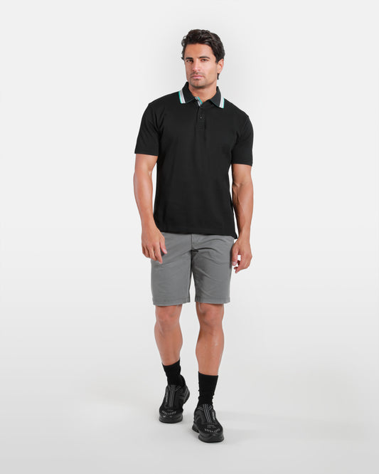 Contrast Collar Cotton Polo Shirt