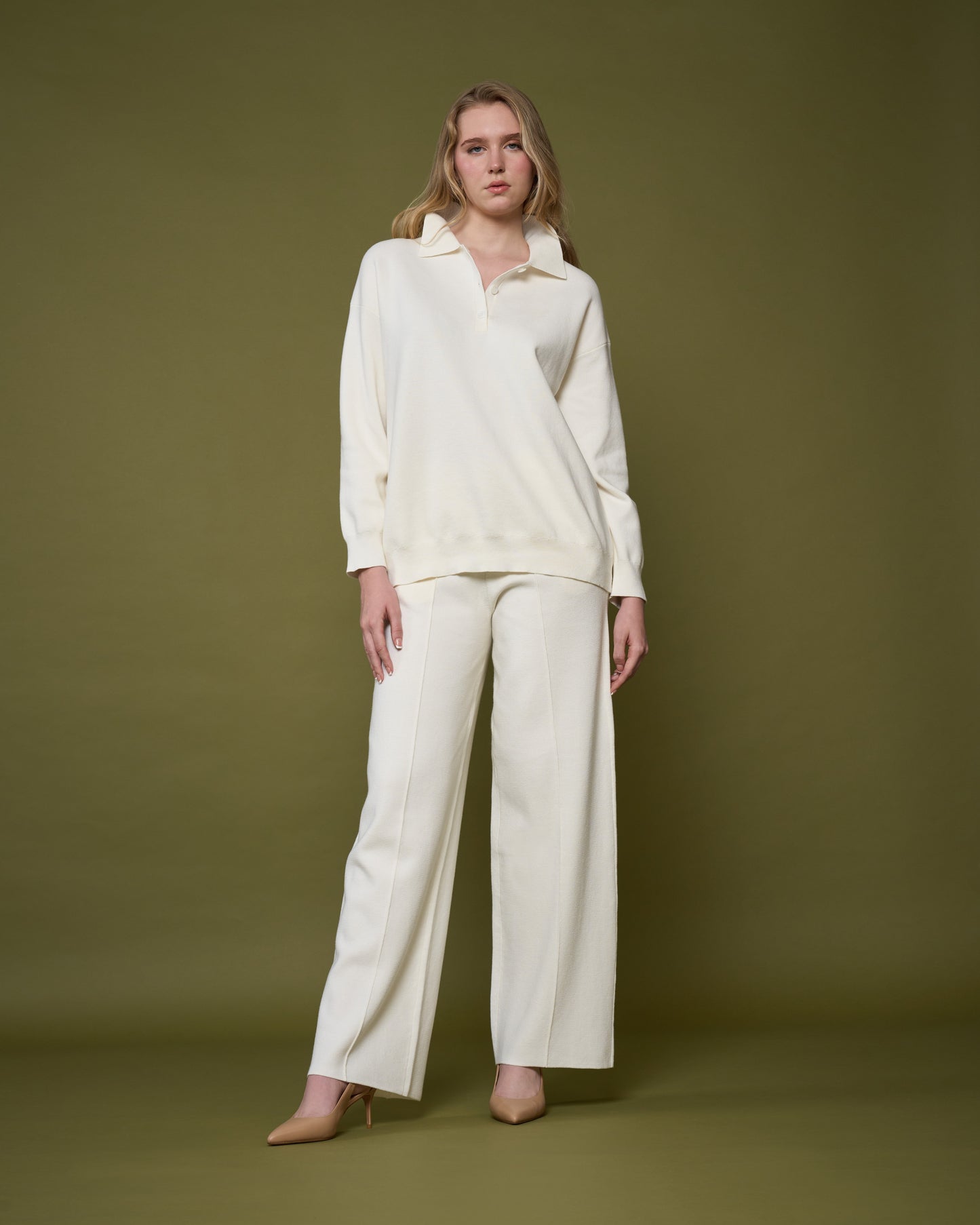 Off-White Cotton Knit Set