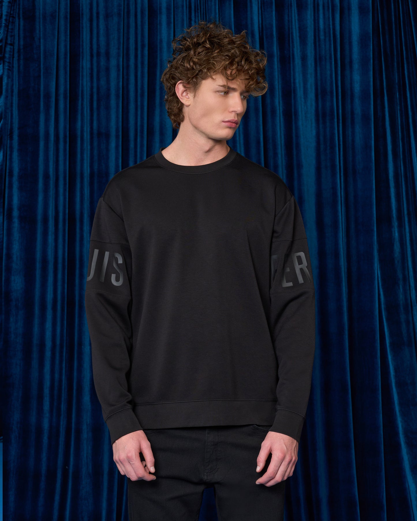 Monochrome Printed Sleeve Pullover