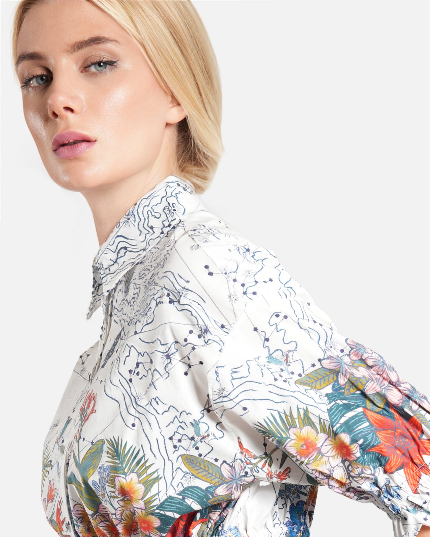 Floral Printed Drawstring Top