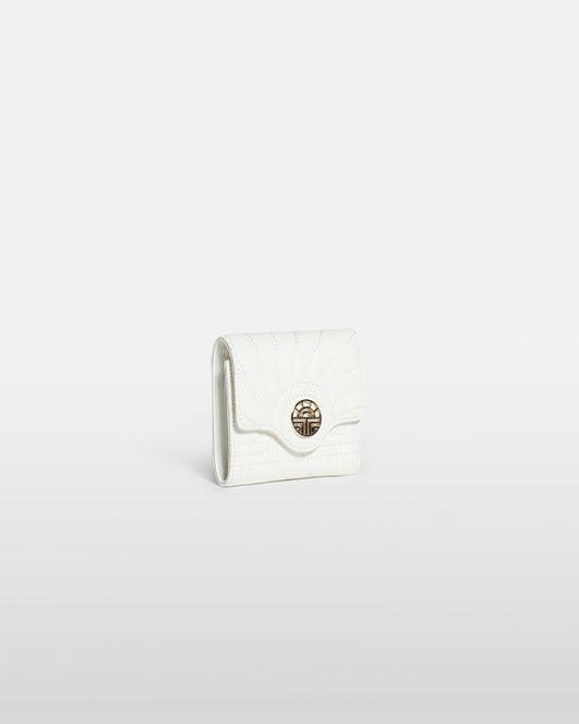 Quilted Gold-Tone Logo Detailed Wallet