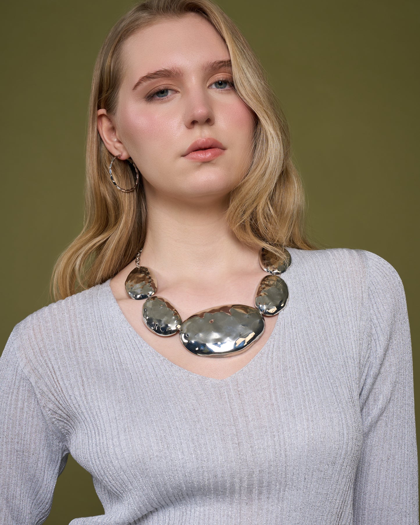 Two-Tone Ribbed Knit Top