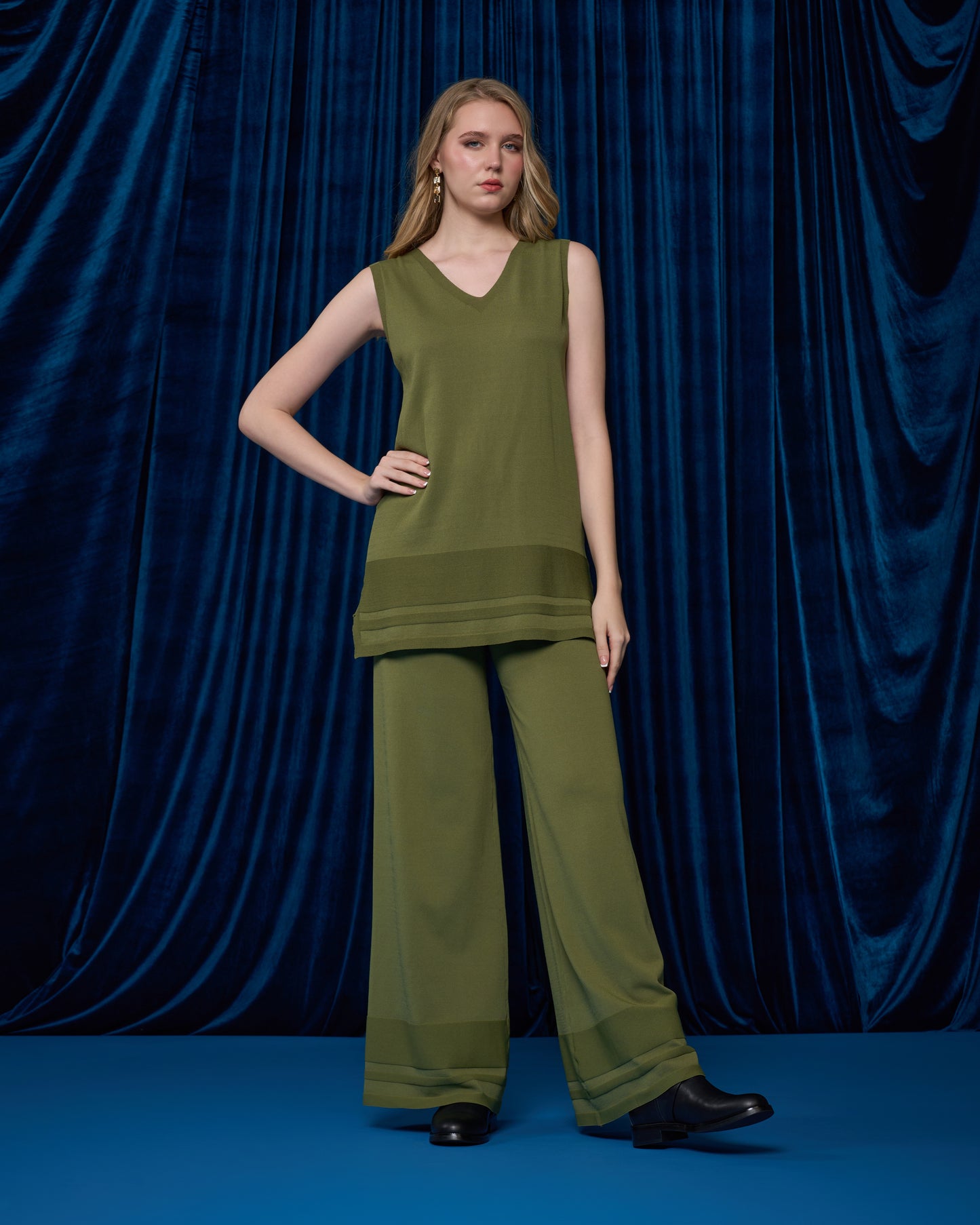 Olive V-Neck Top