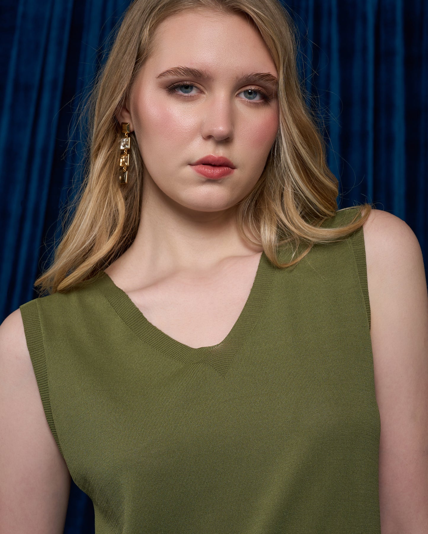 Olive V-Neck Top