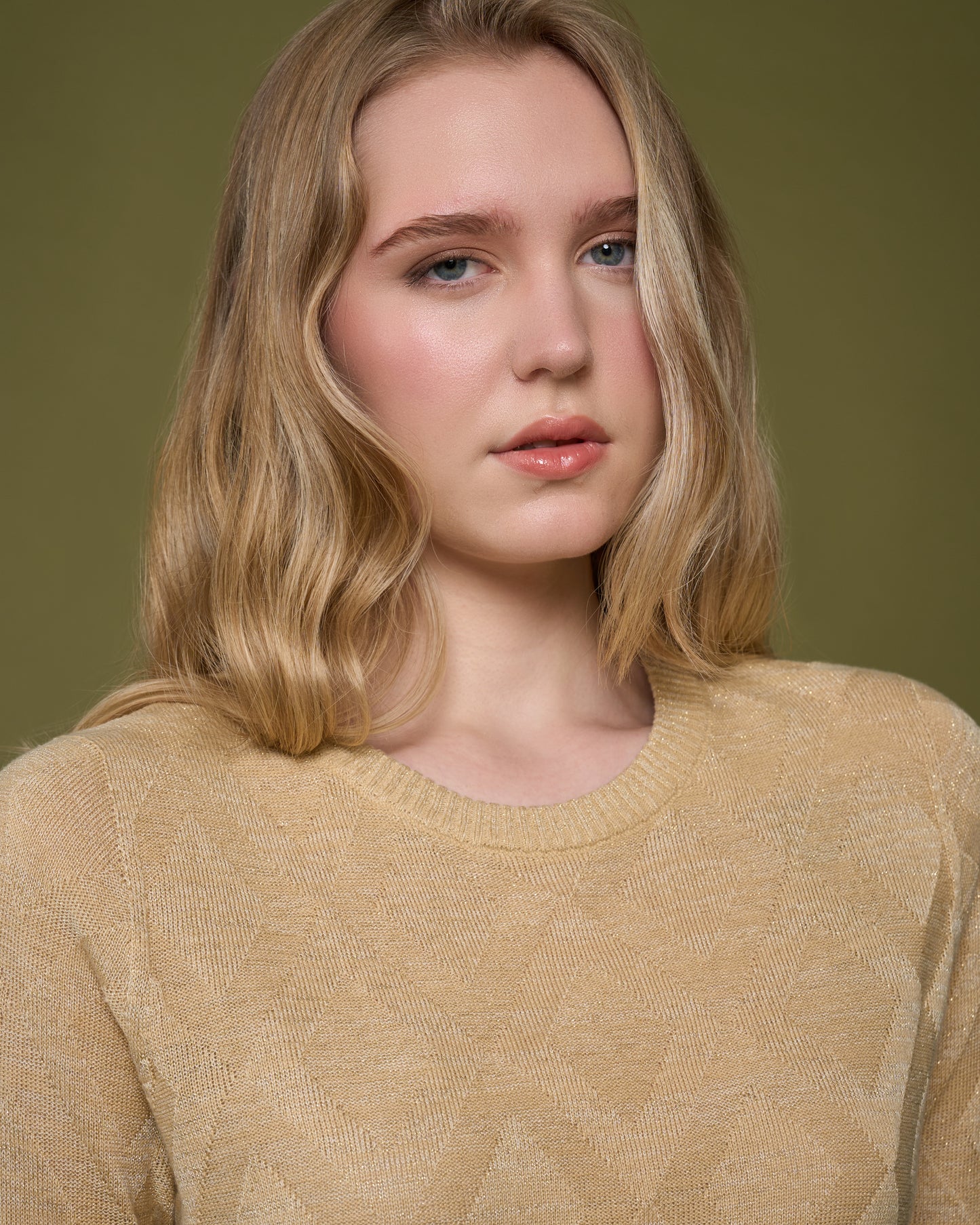 Diamond Patterned Knit Top