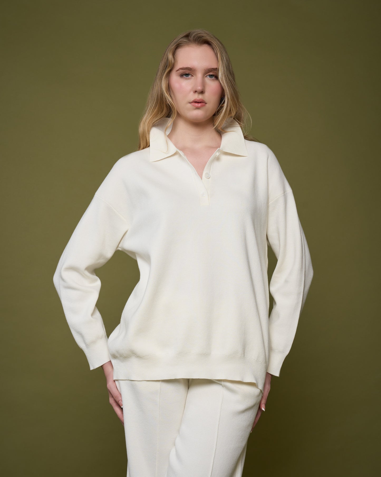 Off-White Cotton Knit Set