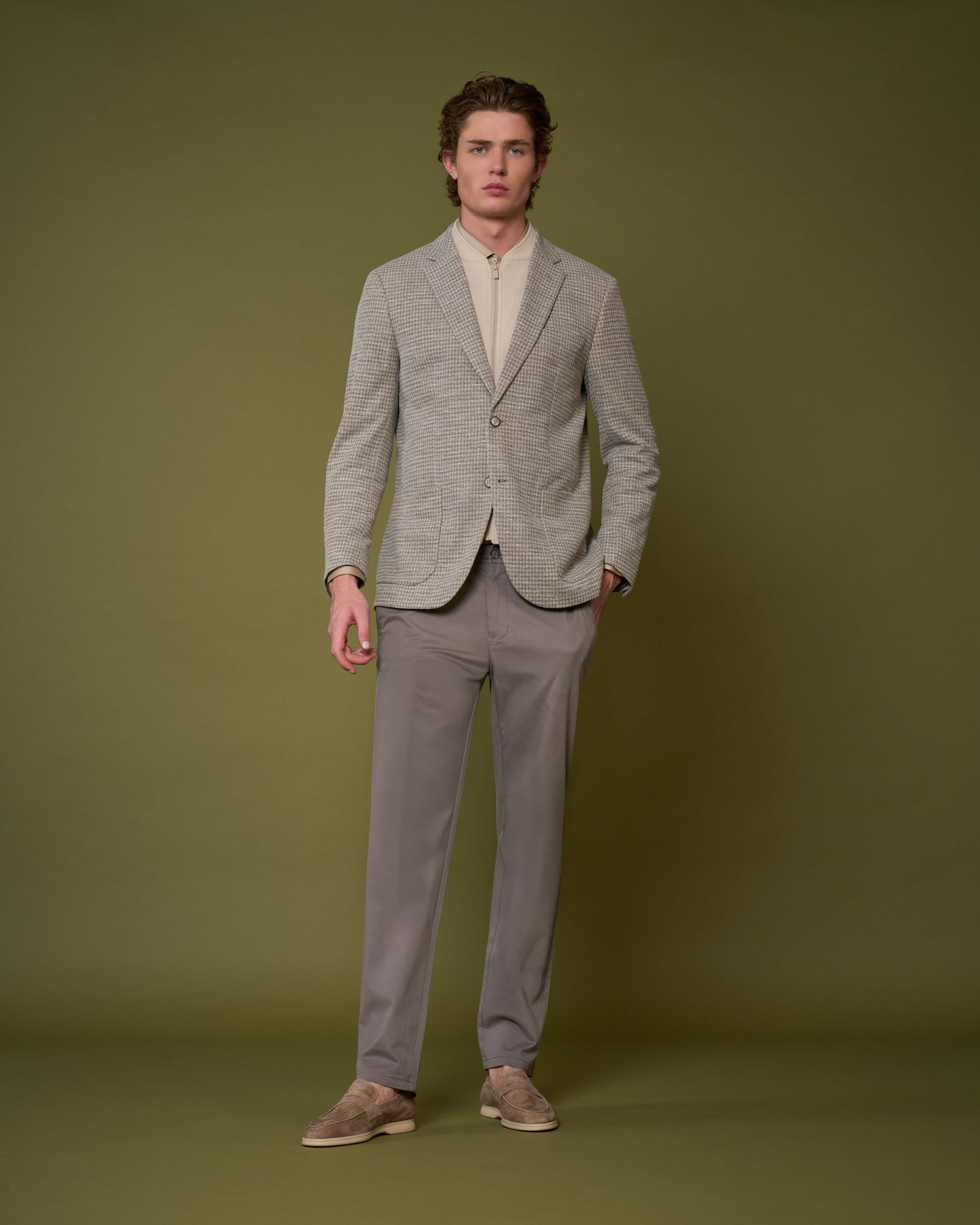 Dual-Style Slim Fit Textured Jacket