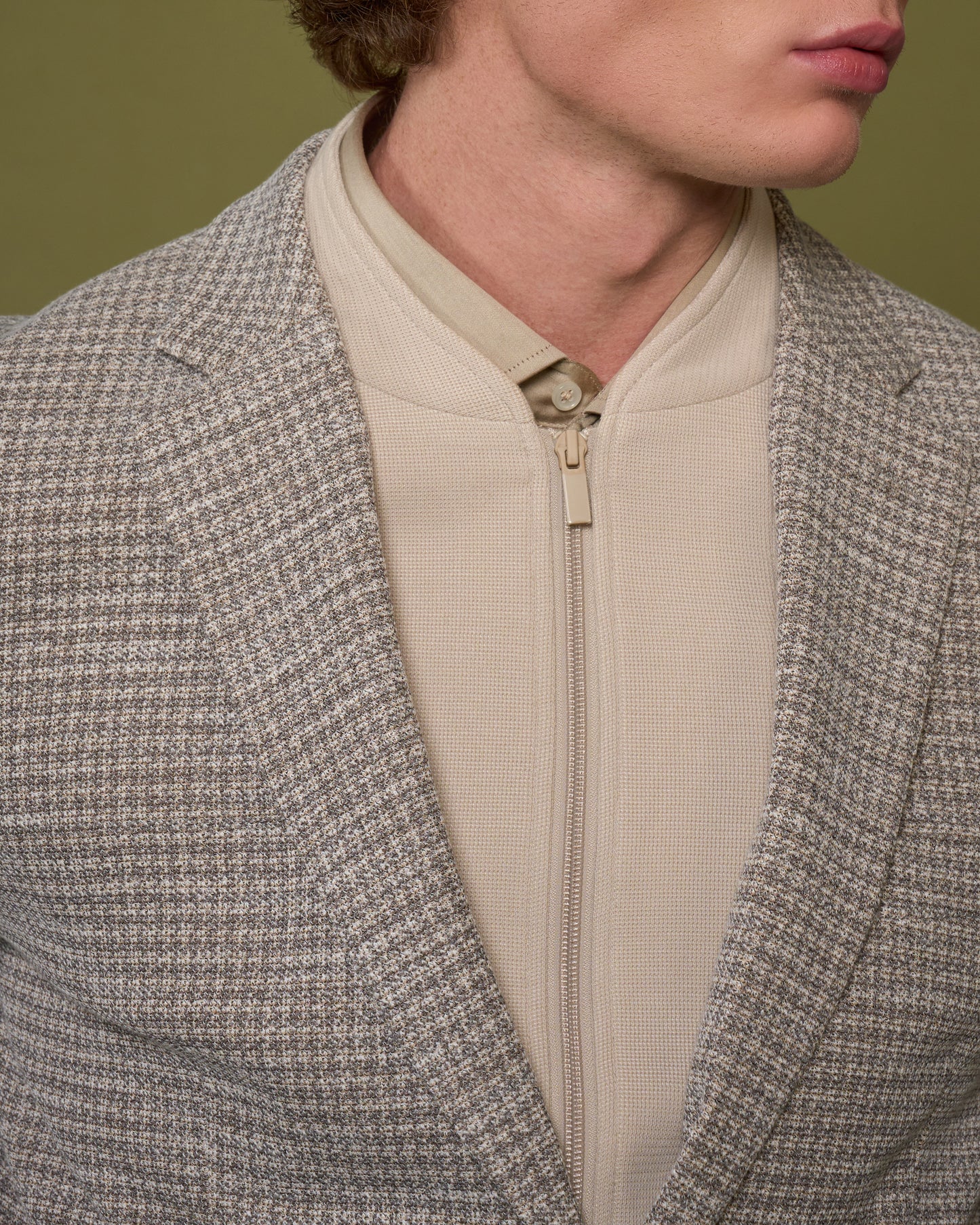 Dual-Style Slim Fit Textured Jacket