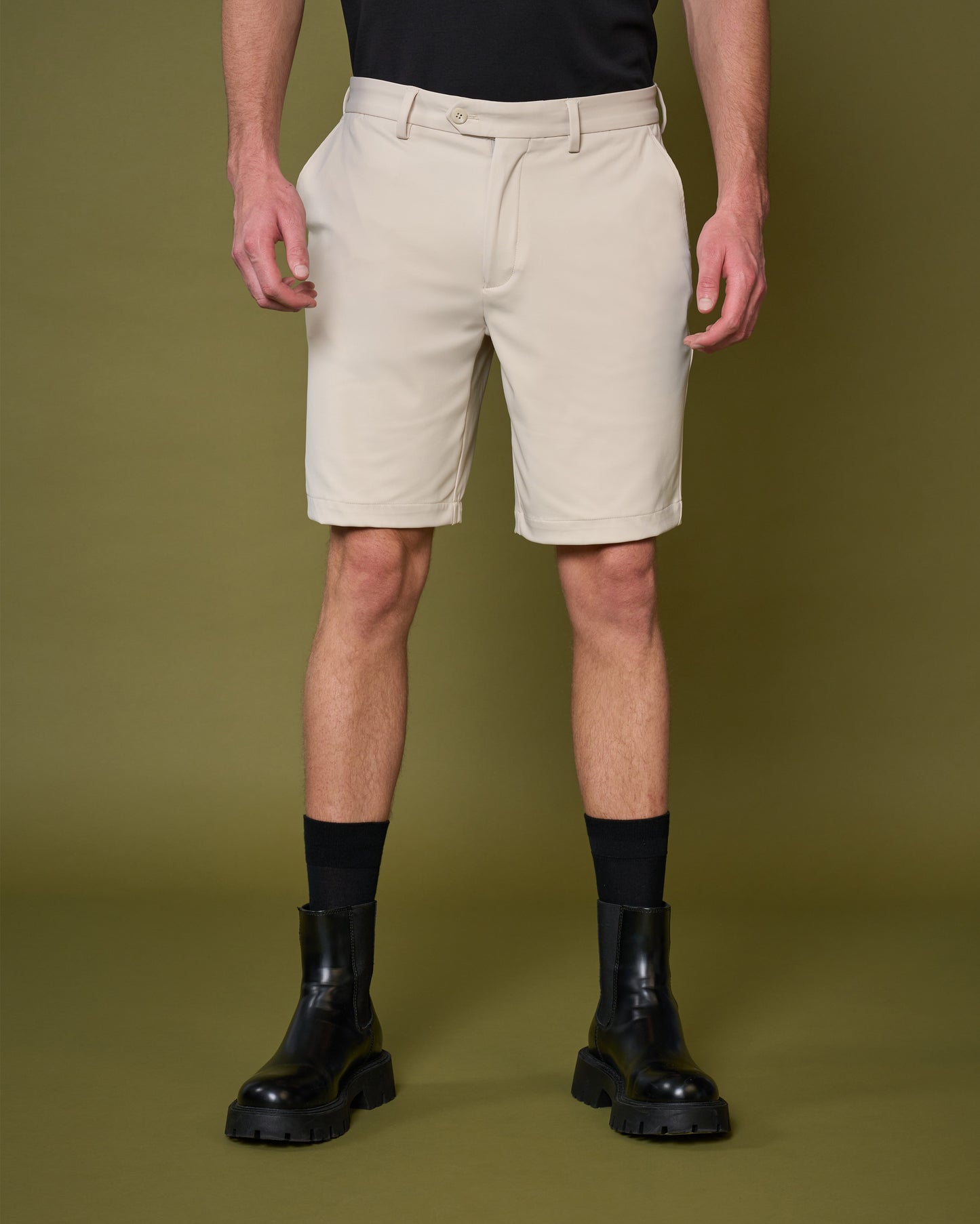 Slim-Fit Scuba Fabric Shorts