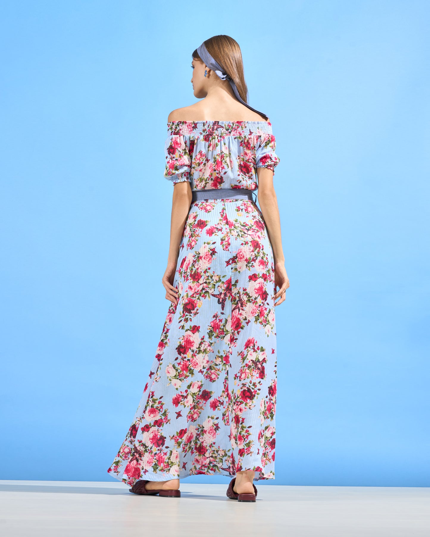 Off-Shoulder Floral Maxi Dress