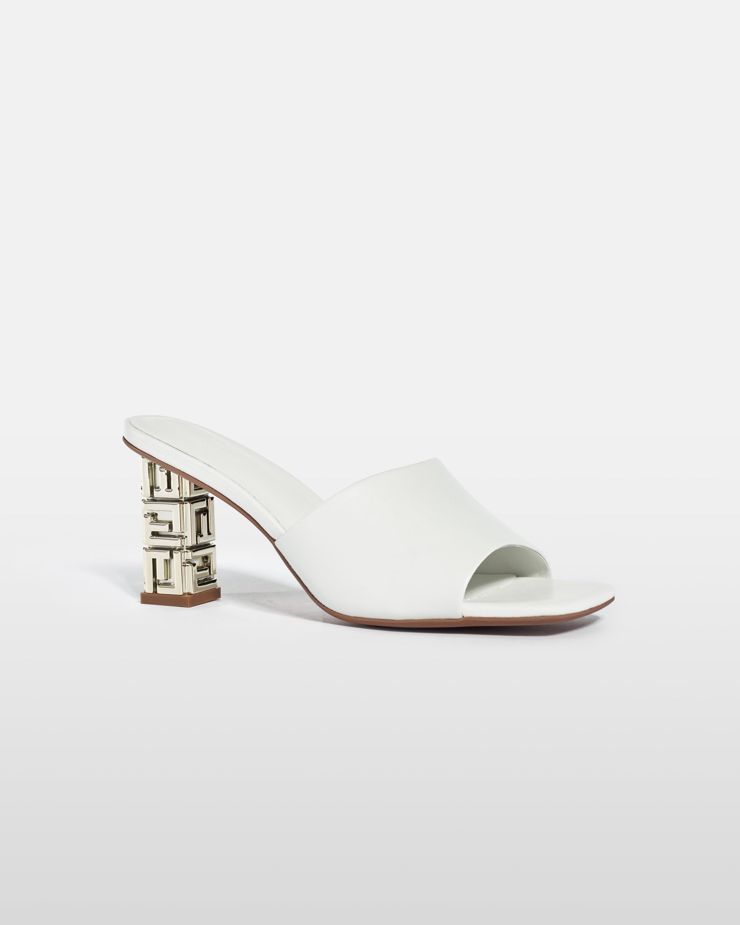 Gold Sculpted Heel Mules