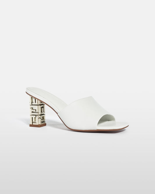 Gold Sculpted Heel Mules