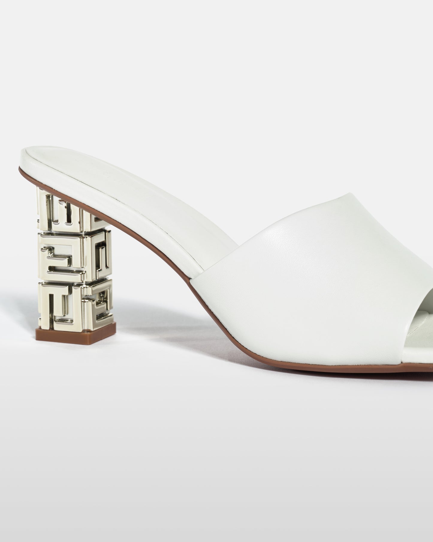 Gold Sculpted Heel Mules