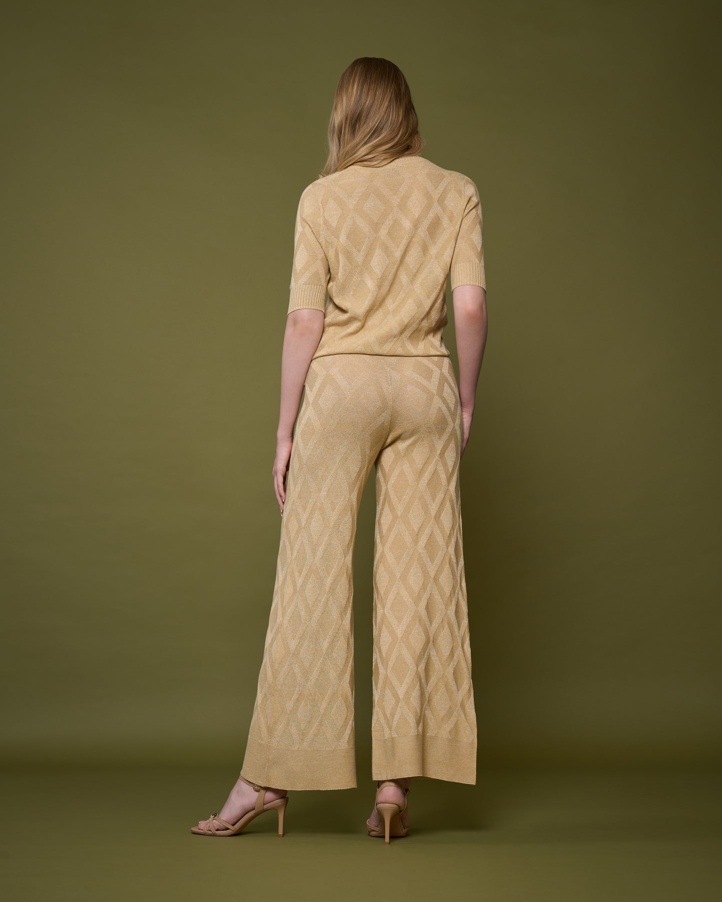 Diamond Patterned Knit Trouser