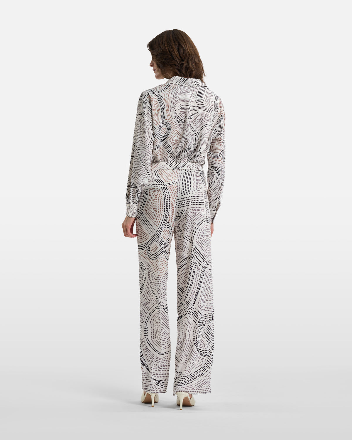 Abstract Dotted Wide-Leg Trousers