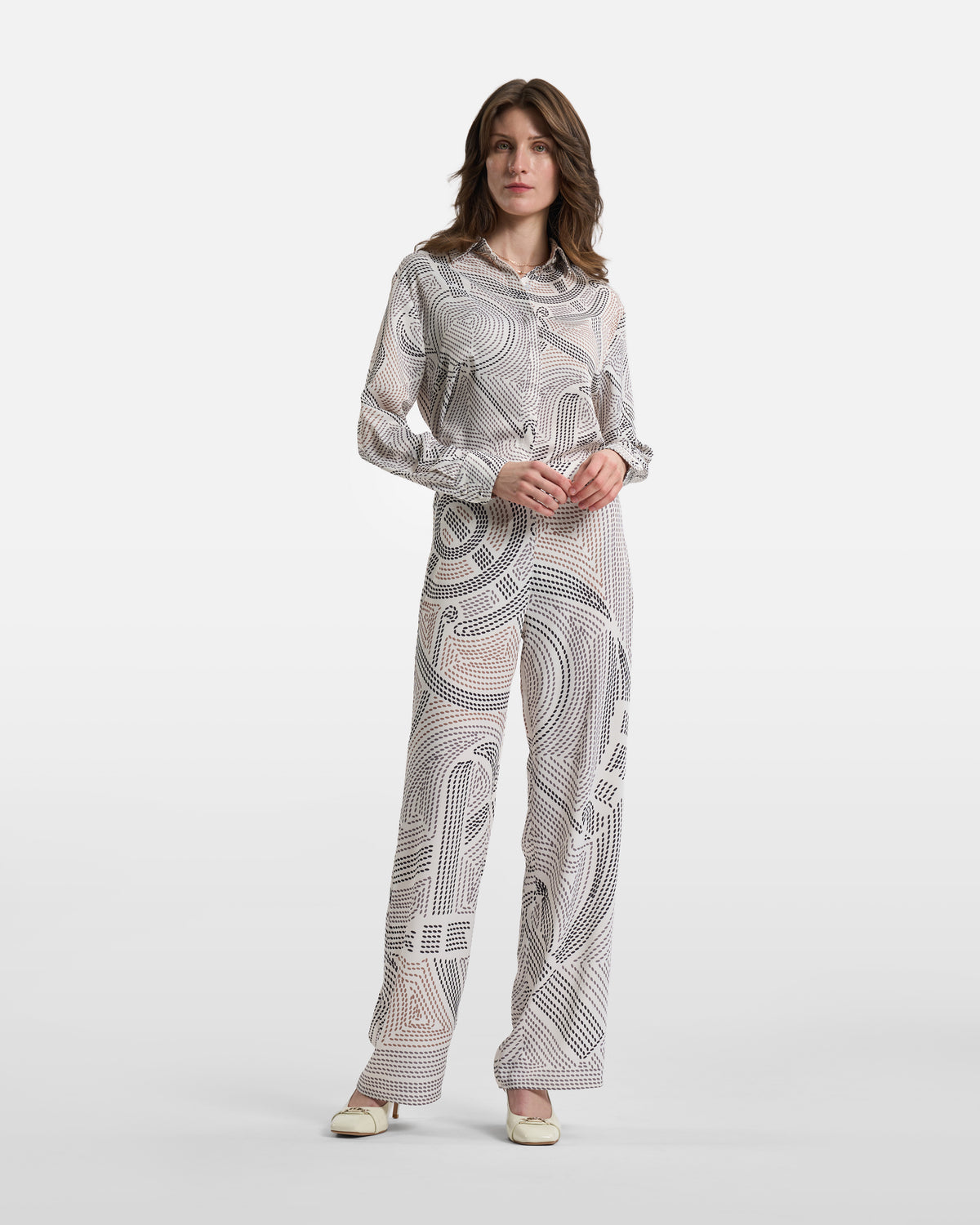 Abstract Dotted Wide-Leg Trousers