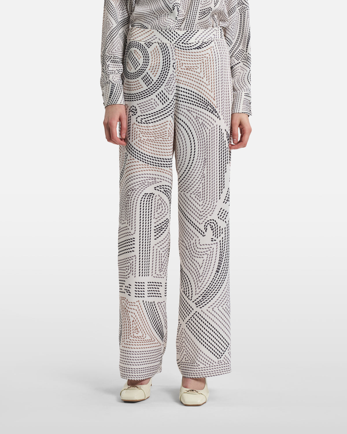 Abstract Dotted Wide-Leg Trousers