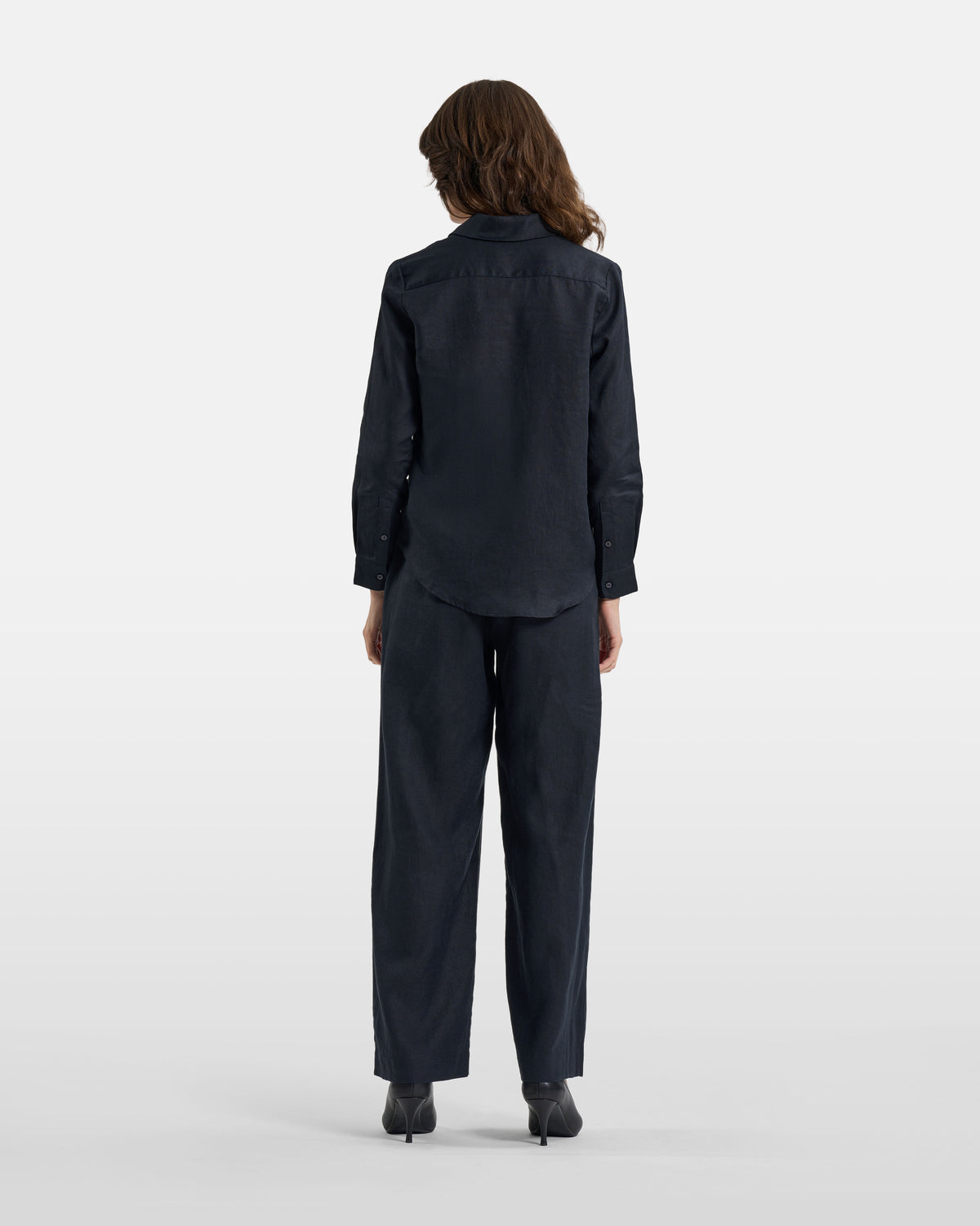 Charcoal Long-Sleeve Linen Shirt