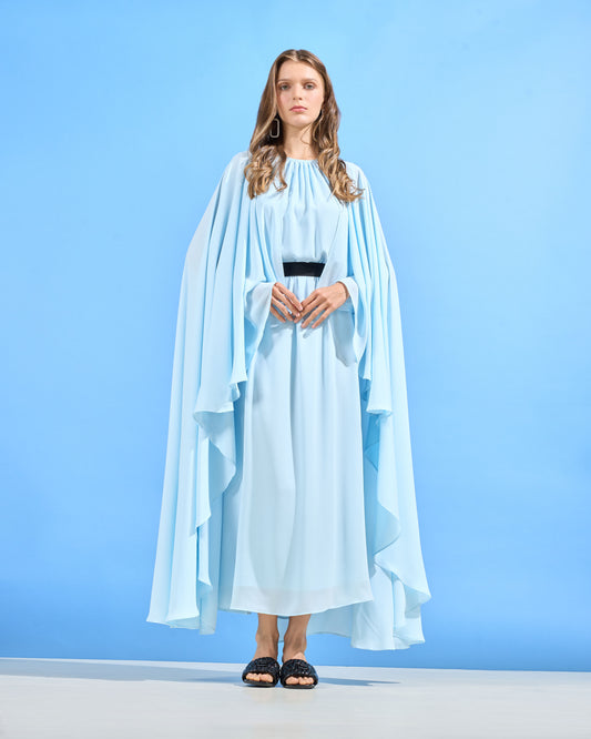 Draped Cape Kaftan Dress