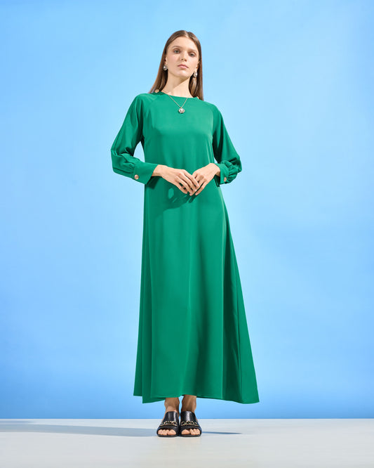 Long Sleeve Flowing Kaftan Dress