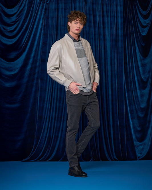 Logo Patched Leather Jacket