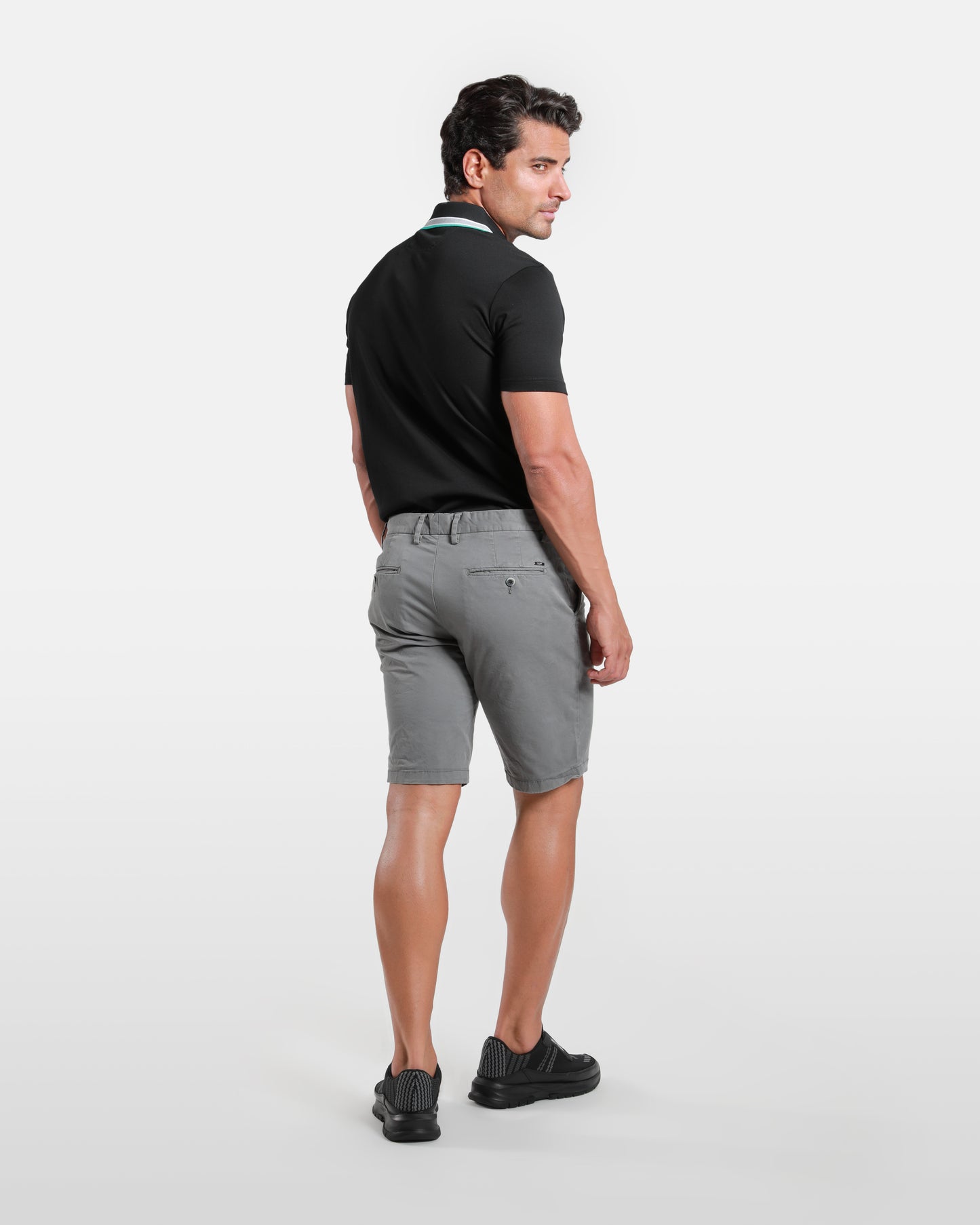 Slim Stretch Grey Bermuda Shorts