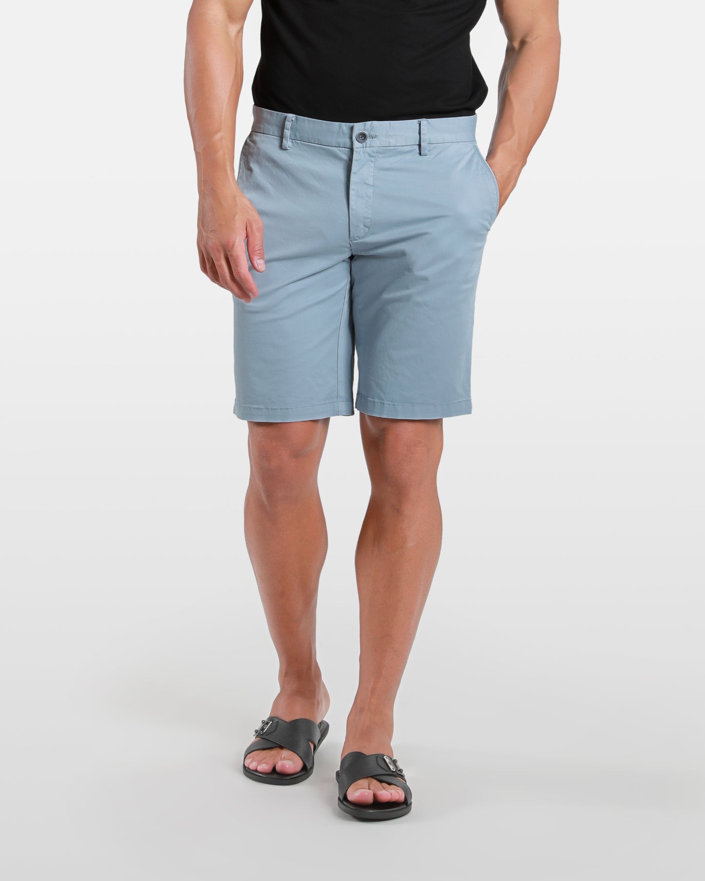 Slim Stretch Blue Bermuda Shorts