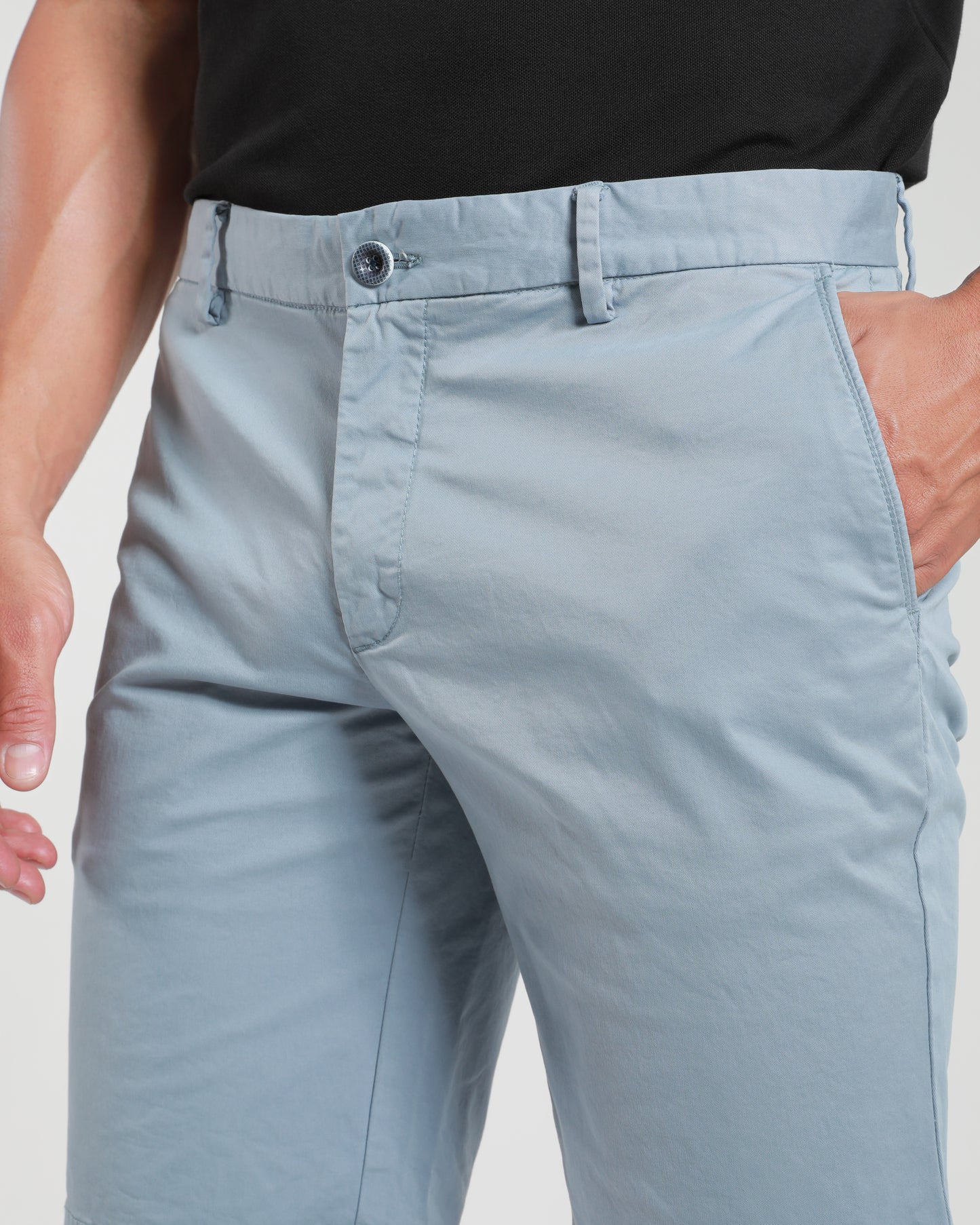 Slim Stretch Blue Bermuda Shorts