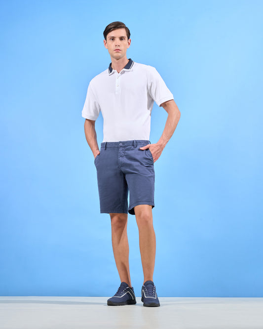 Slim Fit Navy Bermuda Shorts