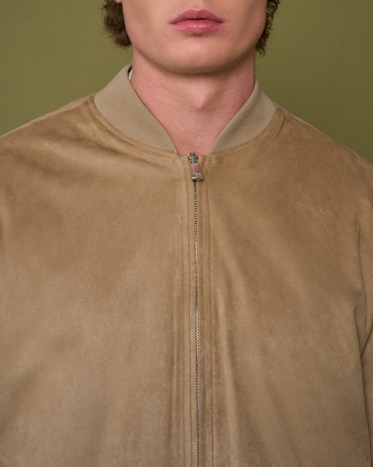 Reversible Suede-Finish Bomber Jacket