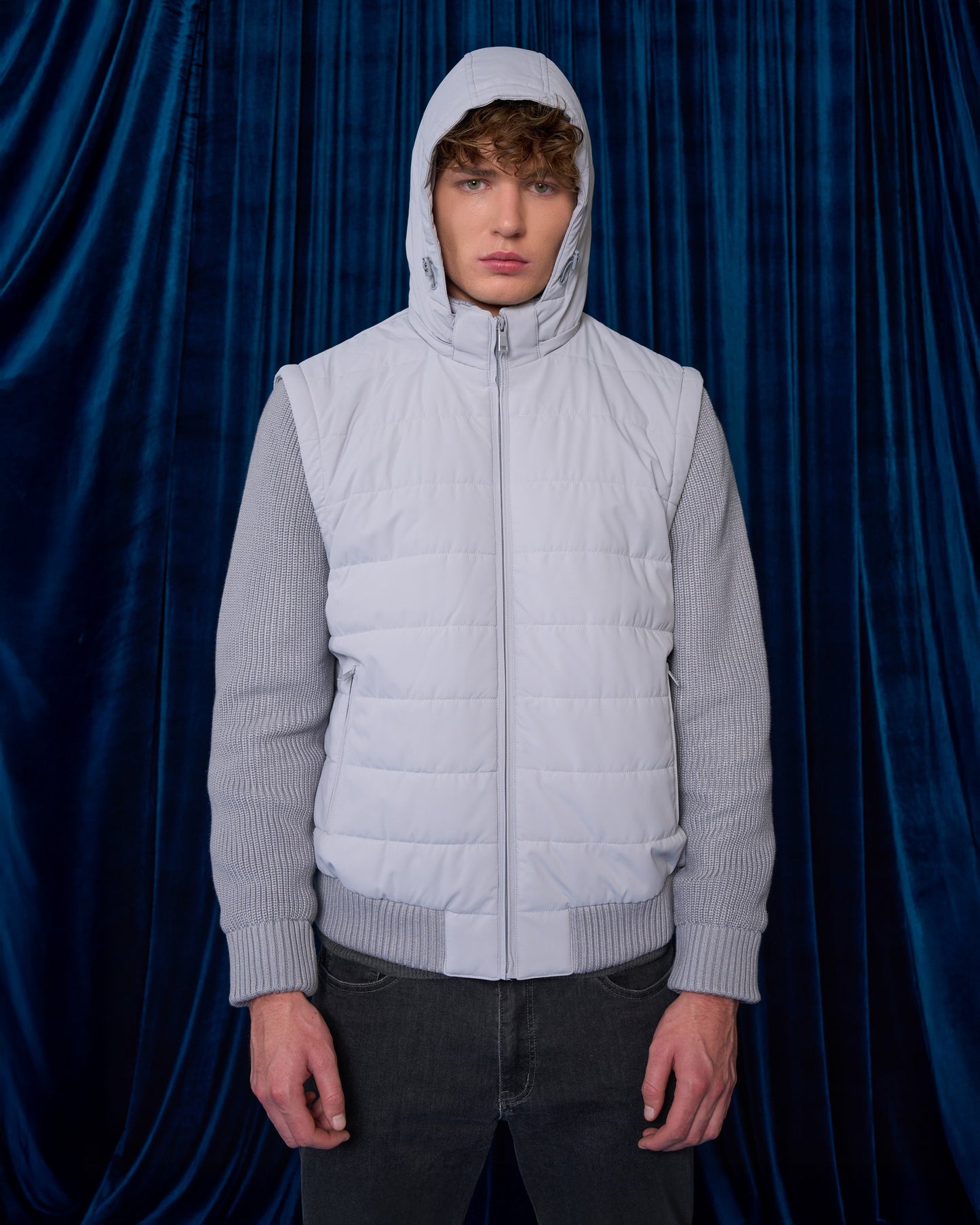Detachable Hood & Sleeves Puffer Jacket