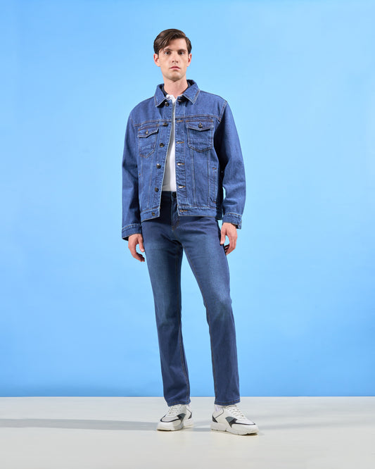 Classic Solid Tone Denim Jacket
