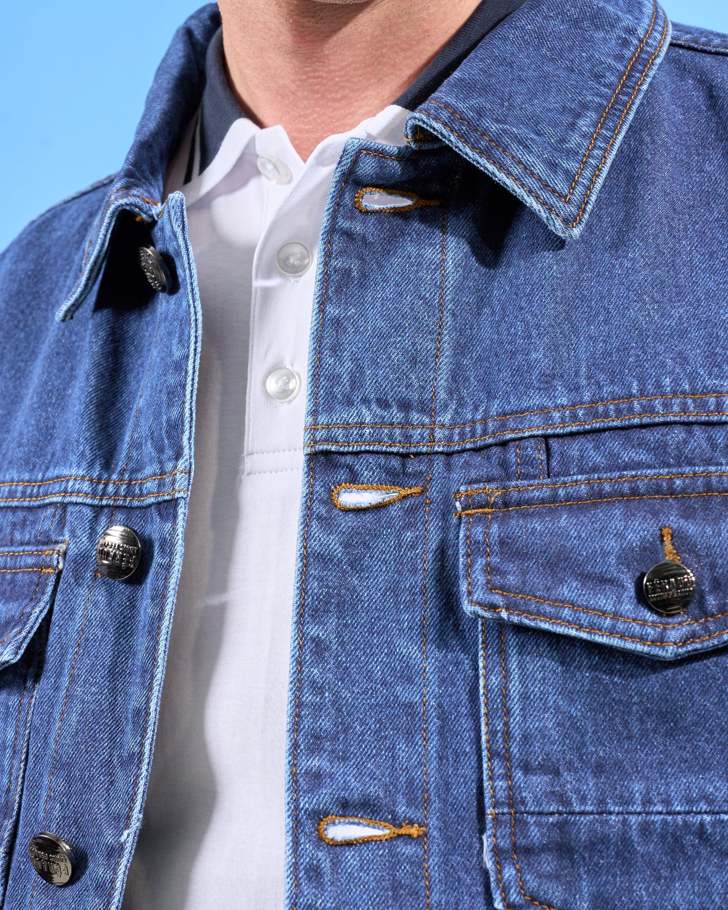 Classic Solid Tone Denim Jacket