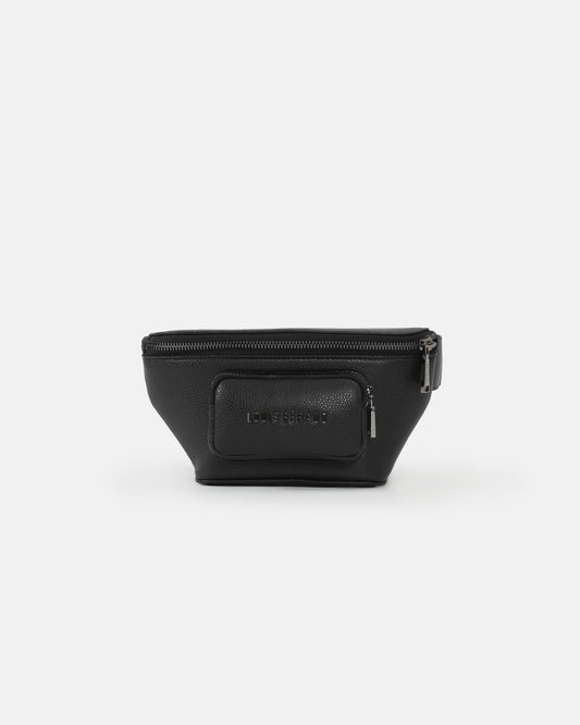 Logo Embellished Leather Belt Bag