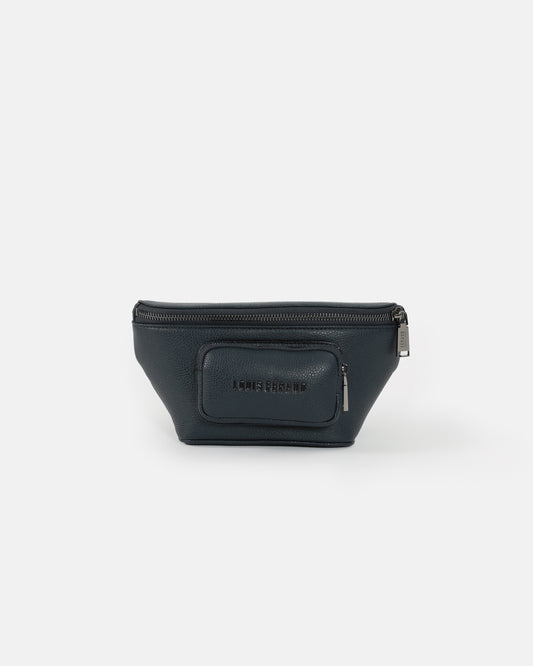 Logo Embellished Leather Belt Bag